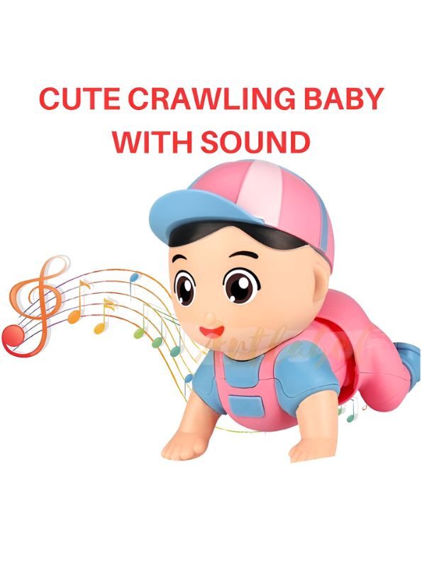 Interactive Musical Crawling Baby Toy - Pink Electronic Walking & Wiggling Development Toy for Toddlers TV3735.