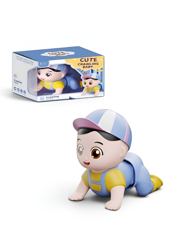 Interactive Musical Crawling Baby Toy - Blue Electronic Walking & Wiggling Development Toy for Toddlers TV3735.