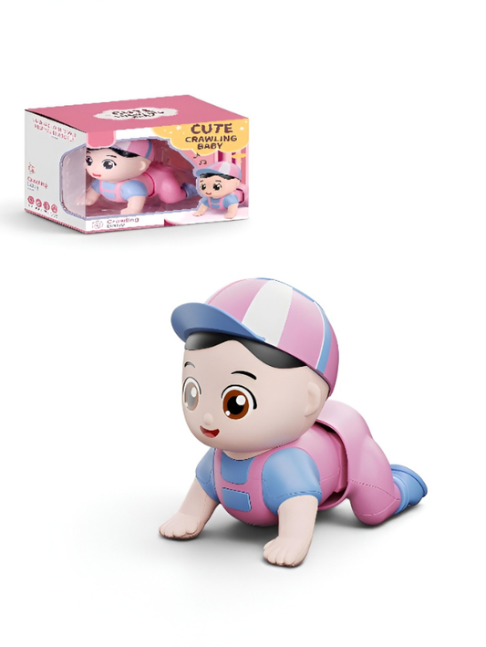 Interactive Musical Crawling Baby Toy - Pink Electronic Walking & Wiggling Development Toy for Toddlers TV3735.