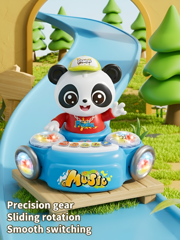 Interactive Panda Musical Toy with Colorful LED Lights and Rotating Action Blue– Bump and Go Dancing Musical Animal Toy  LMI16916