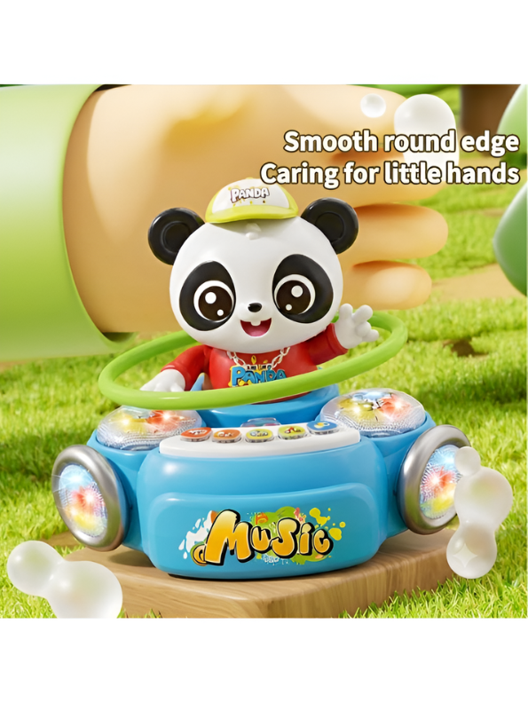 Interactive Panda Musical Toy with Colorful LED Lights and Rotating Action Blue– Bump and Go Dancing Musical Animal Toy  LMI16916
