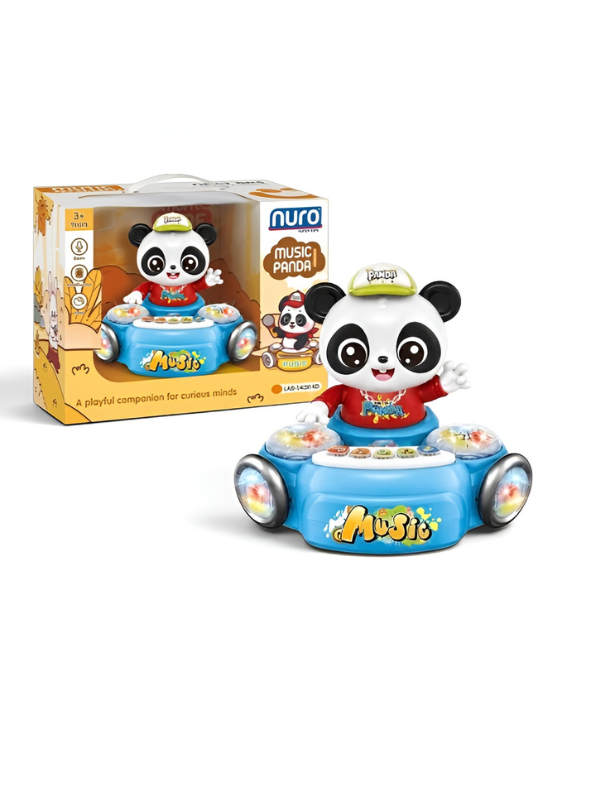 Interactive Panda Musical Toy with Colorful LED Lights and Rotating Action Blue– Bump and Go Dancing Musical Animal Toy  LMI16916