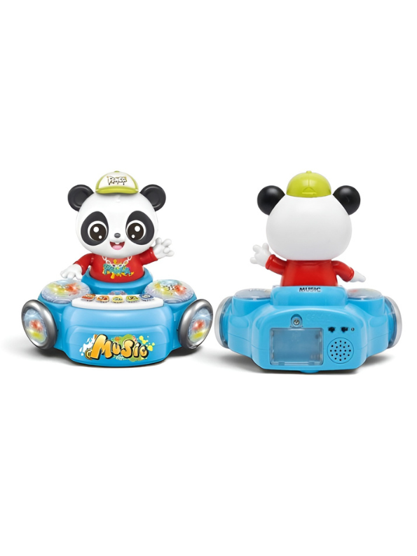 Interactive Panda Musical Toy with Colorful LED Lights and Rotating Action Red– Bump and Go Dancing Musical Animal Toy  LMI16916