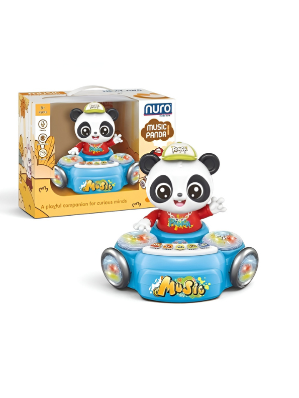 Interactive Panda Musical Toy with Colorful LED Lights and Rotating Action Red– Bump and Go Dancing Musical Animal Toy  LMI16916