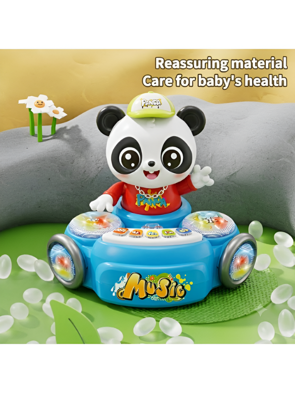 Interactive Panda Musical Toy with Colorful LED Lights and Rotating Action Red– Bump and Go Dancing Musical Animal Toy  LMI16916