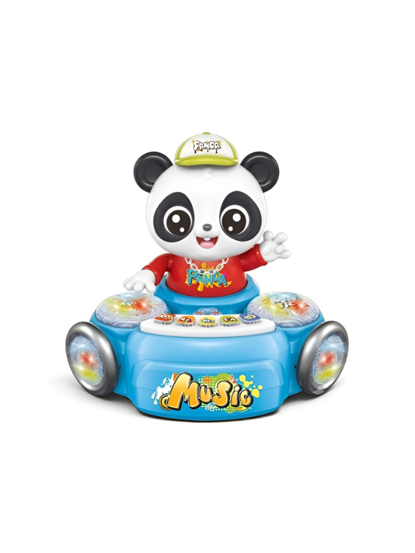 Interactive Panda Musical Toy with Colorful LED Lights and Rotating Action Red– Bump and Go Dancing Musical Animal Toy  LMI16916