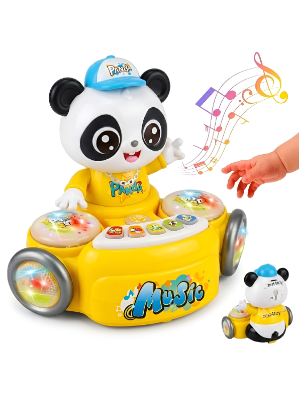 Interactive Panda Musical Toy with Colorful LED Lights and Rotating Action Green– Bump and Go Dancing Musical Animal Toy  LMI16916