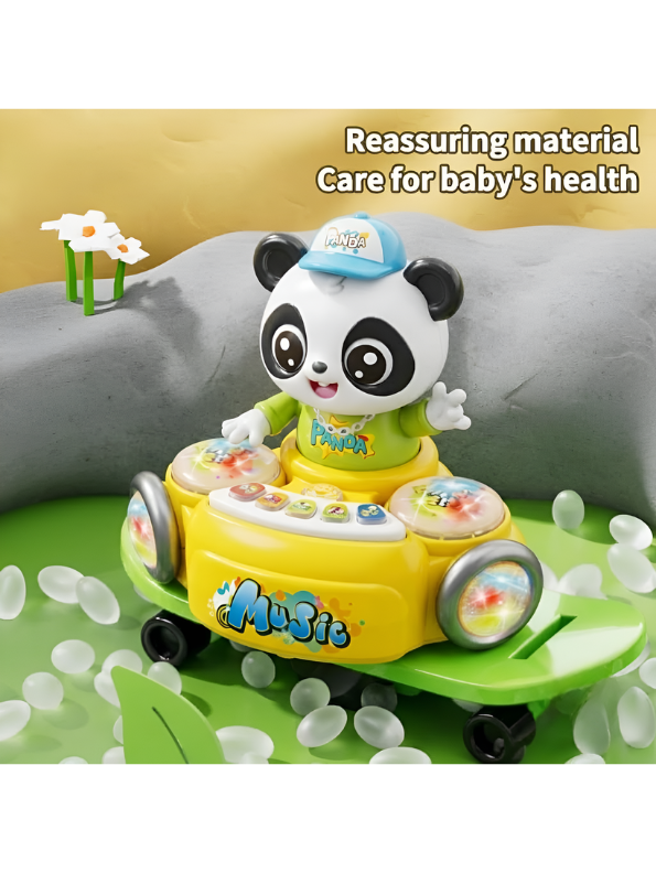 Interactive Panda Musical Toy with Colorful LED Lights and Rotating Action Green– Bump and Go Dancing Musical Animal Toy  LMI16916