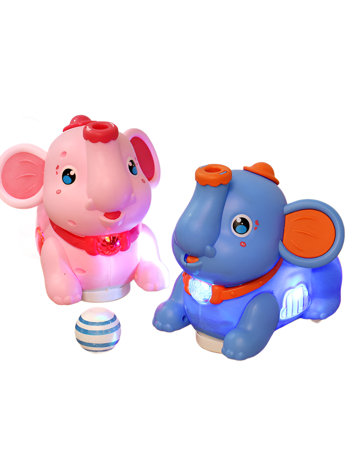 Interactive Pink Elephant Airfloat Toy with 2 Floating Balls – Automatic Bumping & Direction Changing Walking Animal Toy TV7248