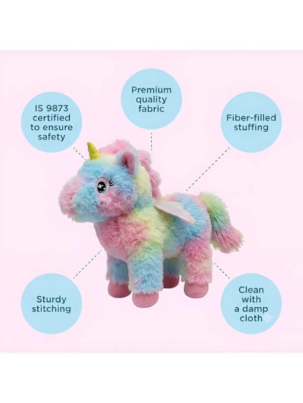 Interactive Rainbow Unicorn Plush Musical Toy for Kids – Walking Electronic Stuffed Animal with Sound Effects, Motion & Wings | Cute Soft Toy Gift for Toddlers, Girls & Boys TV5752