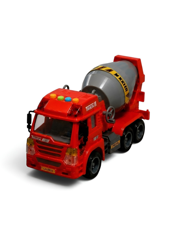 Interactive Red Toy Cement Mixer Truck for Toddlers with Lights & Sound LMI16920