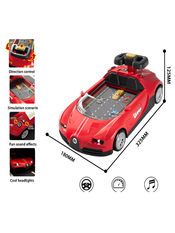 Interactive Sports Car Driving Simulation – Red Realistic Racing Experience MD668