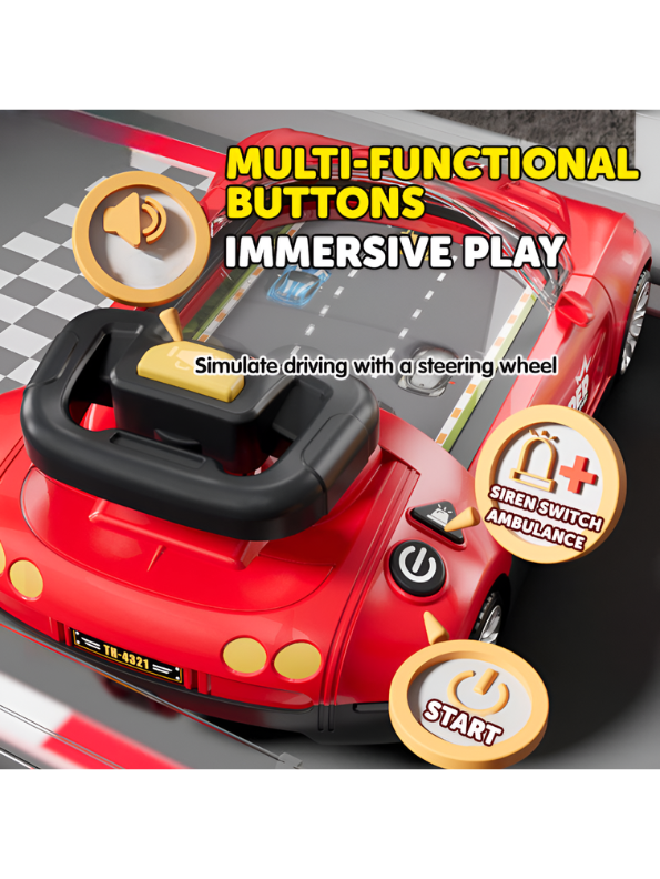 Interactive Sports Car Driving Simulation – Red Realistic Racing Experience MD668