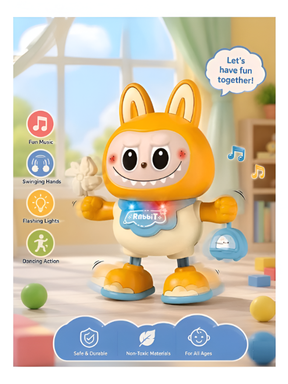 Interactive Swinging Labubu Dancing Robot Toy with Music and Lights LMI16878