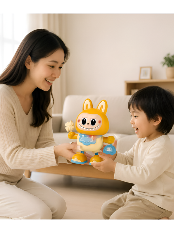 Interactive Swinging Labubu Dancing Robot Toy with Music and Lights LMI16878