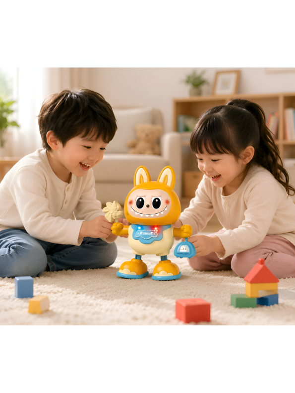 Interactive Swinging Labubu Dancing Robot Toy with Music and Lights LMI16878