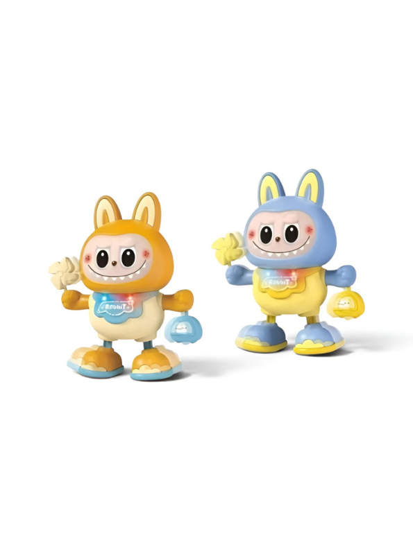 Interactive Swinging Labubu Blue Dancing Robot Toy with Music and Lights LMI16878