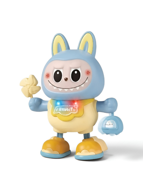 Interactive Swinging Labubu Blue Dancing Robot Toy with Music and Lights LMI16878