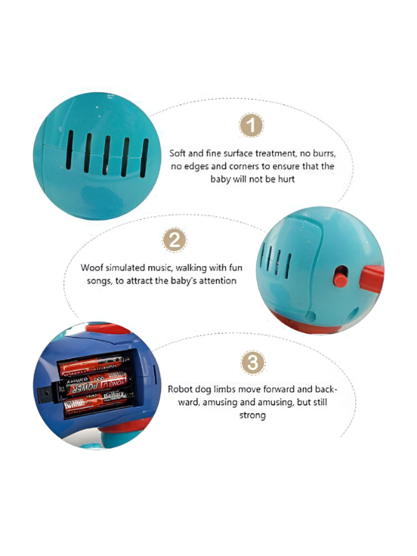 Interactive Walking Robot Dog Toy with LED Lights & Music | Battery Operated Puppy LMI13224.