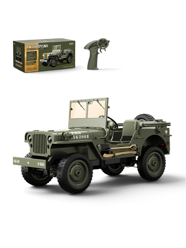 JJRC C8815 RC Military Jeep, Off-Road Crawler with LED Lights & Rechargeable Battery MD540.