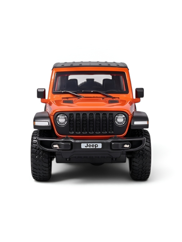 Jeep Wrangler Diecast Model Car 1:24 Scale | Orange Off-Road Toy Truck Collectible Vehicle Replica for Display Die-Cast Model Car TV7082