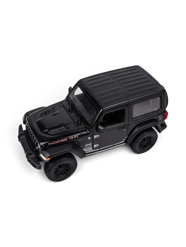 Jeep Wrangler Diecast Model Car 1:24 Scale | Black Off-Road Toy Truck Collectible Vehicle Replica for Display Die-Cast Model Car TV7082
