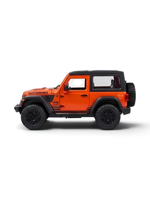 Jeep Wrangler Diecast Model Car 1:24 Scale | Orange Off-Road Toy Truck Collectible Vehicle Replica for Display Die-Cast Model Car TV7082