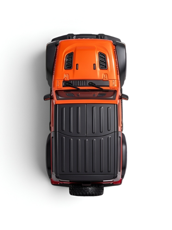 Jeep Wrangler Diecast Model Car 1:24 Scale | Orange Off-Road Toy Truck Collectible Vehicle Replica for Display Die-Cast Model Car TV7082