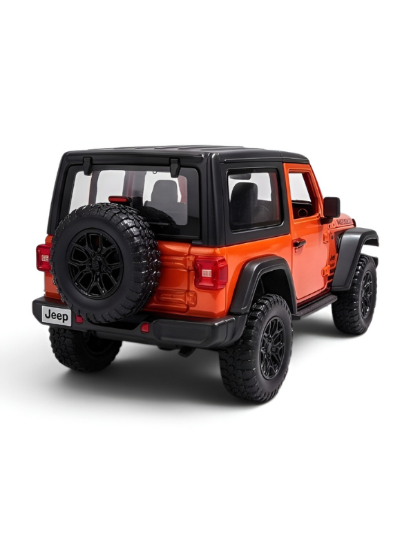 Jeep Wrangler Diecast Model Car 1:24 Scale | Orange Off-Road Toy Truck Collectible Vehicle Replica for Display Die-Cast Model Car TV7082