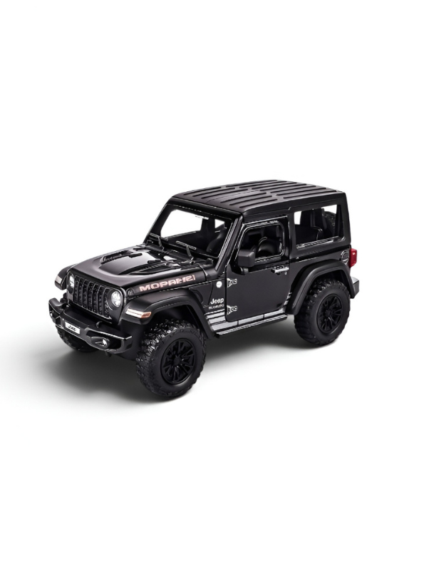 Jeep Wrangler Diecast Model Car 1:24 Scale | Black Off-Road Toy Truck Collectible Vehicle Replica for Display Die-Cast Model Car TV7082