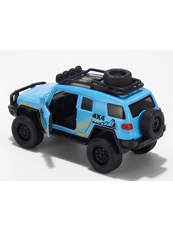 Pack Of 4 Diecast Jeep Wrangler Rubicon Off-Road - 1:36 Scale Toy Car with Openable Doors and Roof Rack LMI12403
