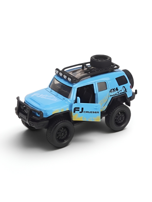 Diecast Jeep Wrangler Rubicon Off-Road - Blue 1:36 Scale Toy Car with Openable Doors and Roof Rack LMI12403