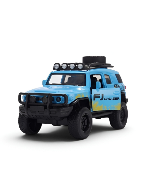 Diecast Jeep Wrangler Rubicon Off-Road - Blue 1:36 Scale Toy Car with Openable Doors and Roof Rack LMI12403