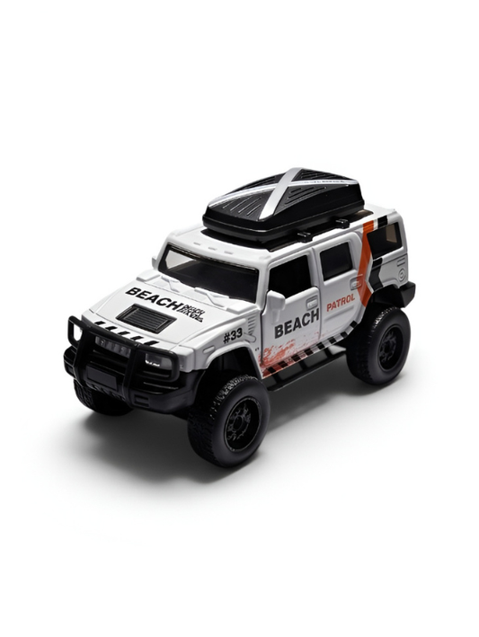 Diecast Jeep Wrangler Rubicon Off-Road - White 1:36 Scale Toy Car with Openable Doors and Roof Rack LMI12403