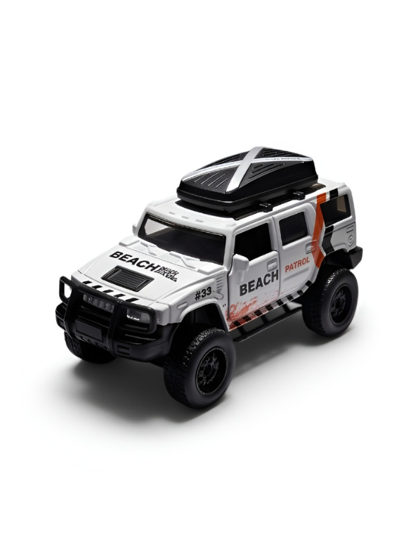 Pack Of 4 Diecast Jeep Wrangler Rubicon Off-Road - 1:36 Scale Toy Car with Openable Doors and Roof Rack LMI12403
