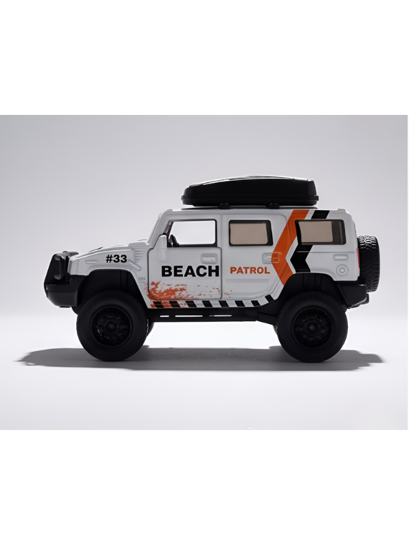 Diecast Jeep Wrangler Rubicon Off-Road - White 1:36 Scale Toy Car with Openable Doors and Roof Rack LMI12403