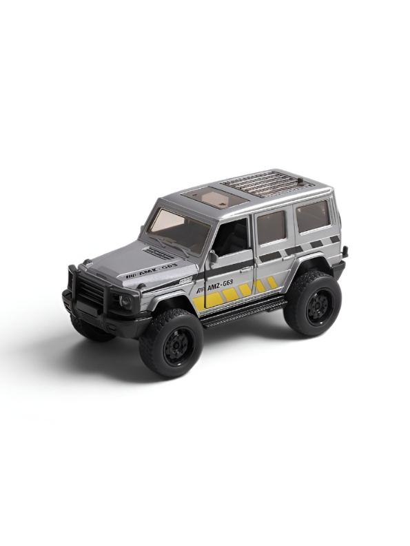 Diecast Jeep Wrangler Rubicon Off-Road - Grey 1:36 Scale Toy Car with Openable Doors and Roof Rack LMI12403