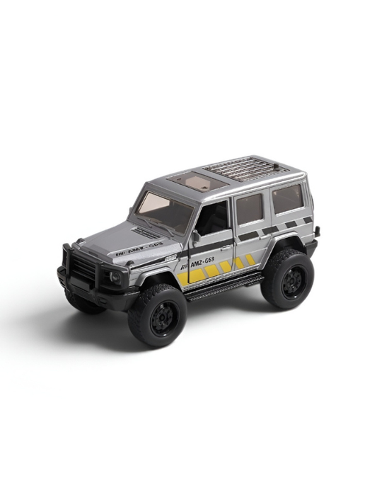 Diecast Jeep Wrangler Rubicon Off-Road - Grey 1:36 Scale Toy Car with Openable Doors and Roof Rack LMI12403
