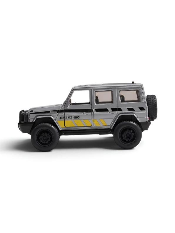 Diecast Jeep Wrangler Rubicon Off-Road - Grey 1:36 Scale Toy Car with Openable Doors and Roof Rack LMI12403