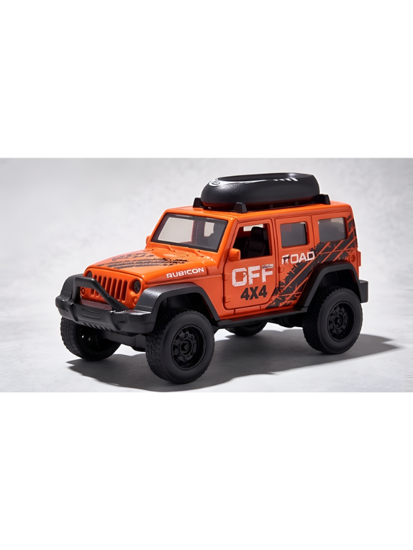 Diecast Jeep Wrangler Rubicon Off-Road 1:36 Scale Toy Car with Openable Doors and Roof Rack LMI12403