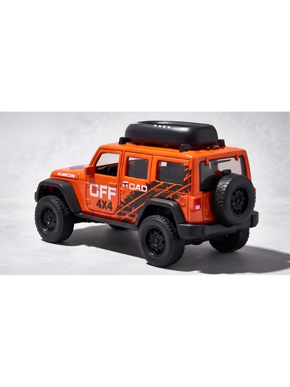Diecast Jeep Wrangler Rubicon Off-Road 1:36 Scale Toy Car with Openable Doors and Roof Rack LMI12403