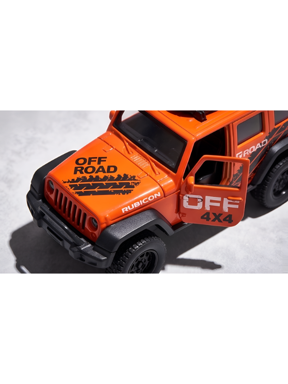 Diecast Jeep Wrangler Rubicon Off-Road 1:36 Scale Toy Car with Openable Doors and Roof Rack LMI12403