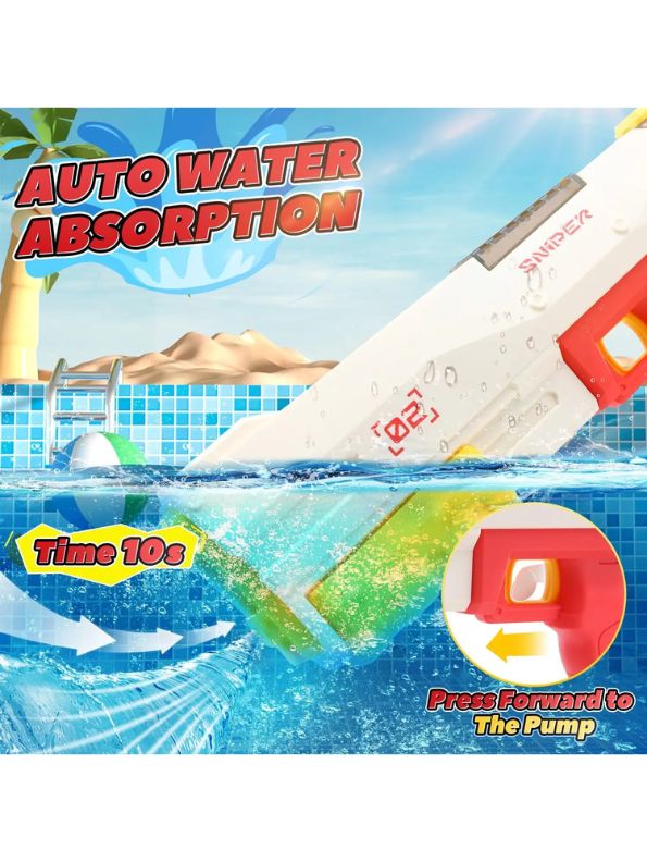 Saffron Blaze - JetForce 3000 - Electric Water Gun - 450CC, 39 FT Range, Electric & Manual Squirt Gun for Adults & Kids