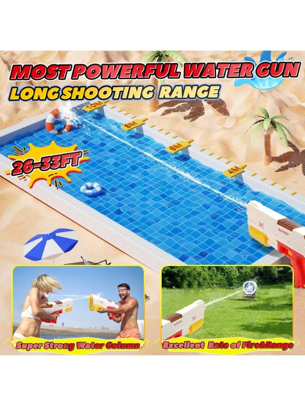Saffron Blaze - JetForce 3000 - Electric Water Gun - 450CC, 39 FT Range, Electric & Manual Squirt Gun for Adults & Kids