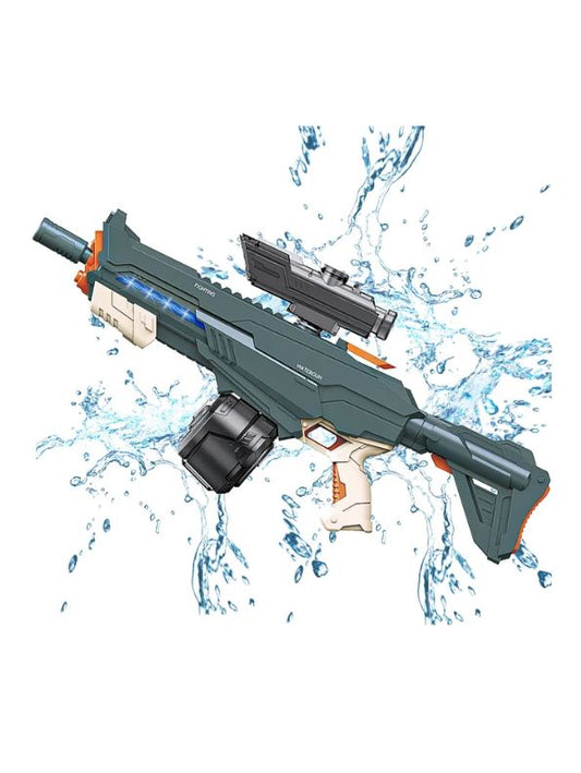 Glacier Green - StormJet X1 Electric Water Gun – LED Light-Up, Auto Suction, Long-Range Squirt Gun