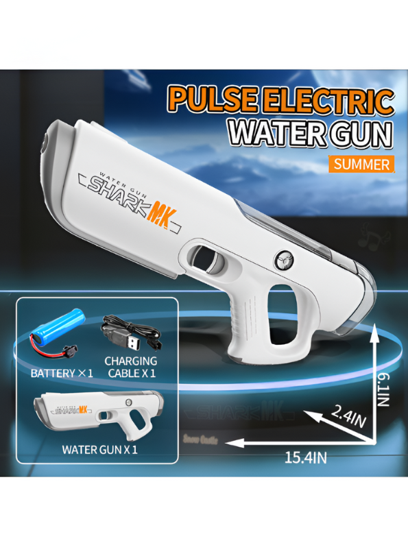 JetStream - Rechargeable Electric Water Gun | High-Speed Automatic Squirt Gun for Kids & Adults | Outdoor Summer & Holi Play Grey LMI14261.