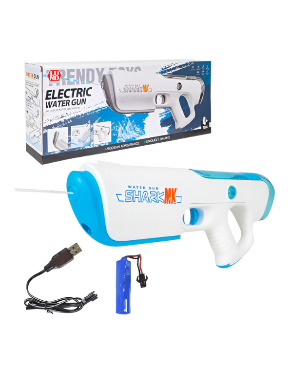 JetStream - Rechargeable Electric Water Gun | High-Speed Automatic Squirt Gun for Kids & Adults | Outdoor Summer & Holi Play Blue LMI14261.