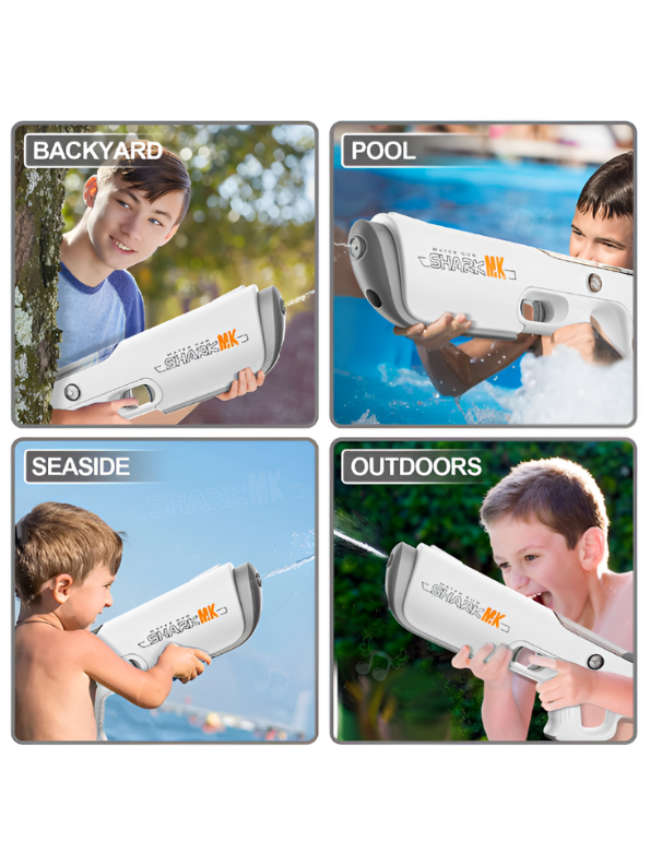 JetStream - Rechargeable Electric Water Gun | High-Speed Automatic Squirt Gun for Kids & Adults | Outdoor Summer & Holi Play Blue LMI14261.