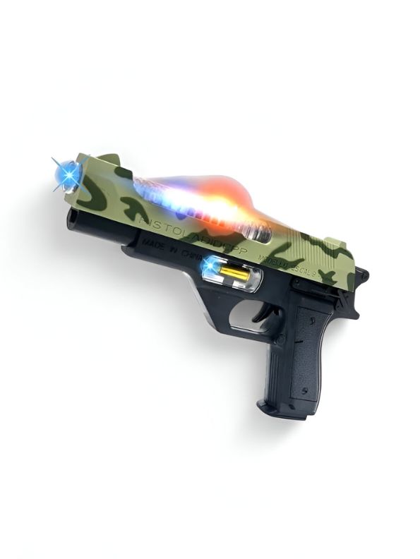 Jungle Assault Lonely Eagle – Lonely Eagle Camo Pistol Toy Gun for Kids | Flashing Lights & Sounds | Army Role Play Toy Gun LMI15085.