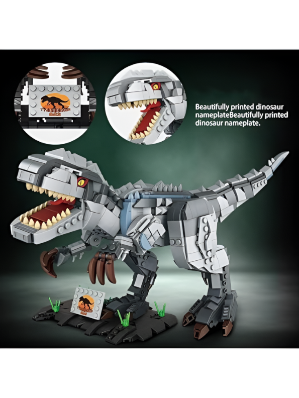 Jurassic Indominus Rex Building Block Model – Collectible Dinosaur Display Set TV6959.